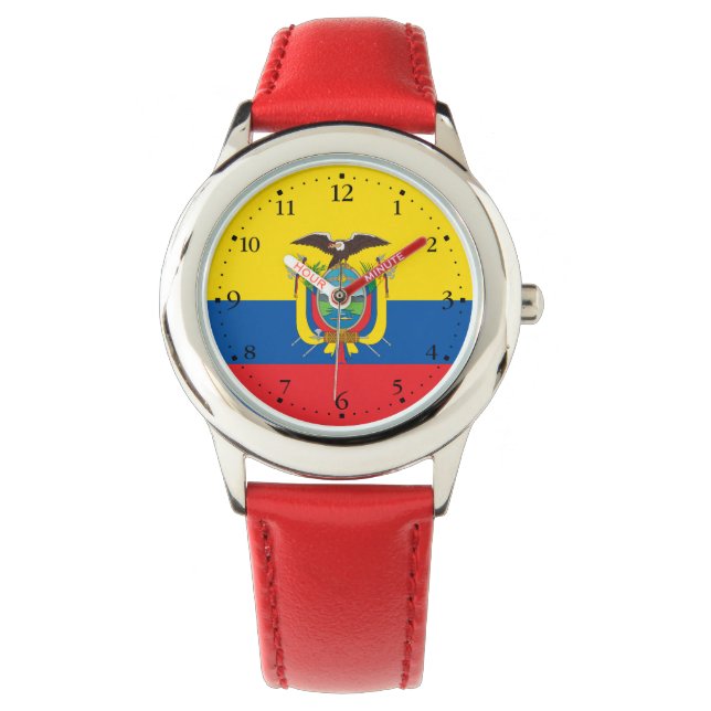 Ecuador Flag Horloge (Voorkant)
