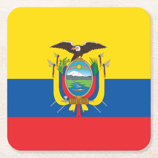 Ecuador Flag Kartonnen Onderzetters (Voorkant)