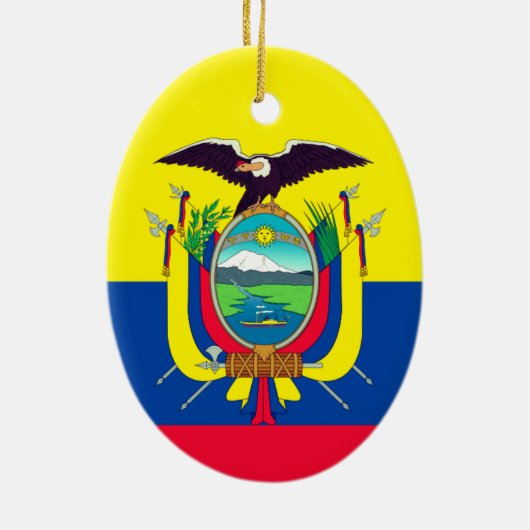 Ecuador Flag Keramisch Ornament (Achterkant)