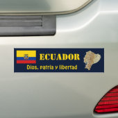 Ecuador Flag + Map Bumpersticker (Op auto)