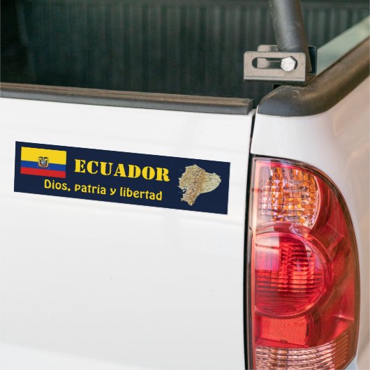 Ecuador Flag + Map Bumpersticker (Op Truck)