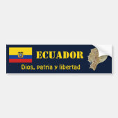 Ecuador Flag + Map Bumpersticker (Voorkant)