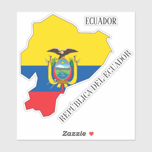Ecuador Flag Map Sticker (Vel)