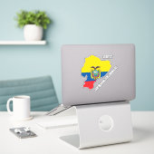 Ecuador Flag Map Sticker (Laptop op bureau)