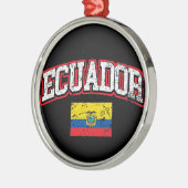 Ecuador Flag Metalen Ornament (Links)