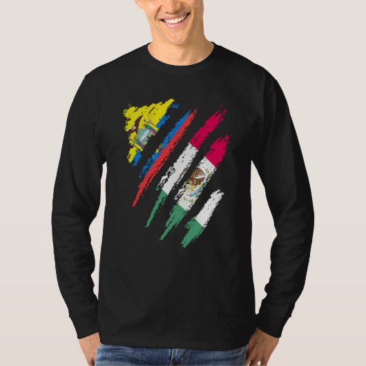 Ecuador Flag Mexico Grown Patriot Country Stripes T-shirt (Voorkant)