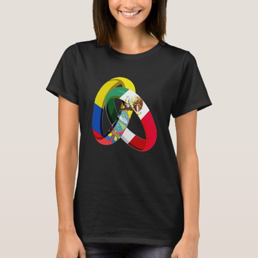 Ecuador Flag Mexico Grown Ring Marriage Wedding T-shirt (Voorkant)