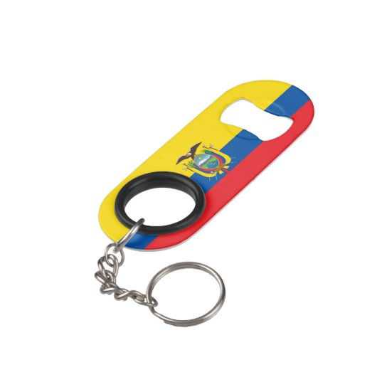 Ecuador Flag Mini Flessenopener (Achterkant Gekanteld)