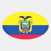 Ecuador Flag Ovale Sticker (Voorkant)