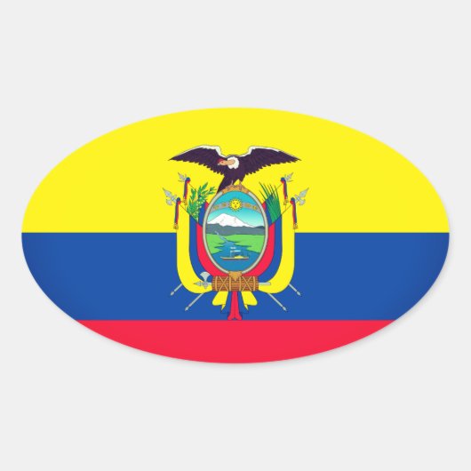 Ecuador Flag Ovale Sticker (Voorkant)