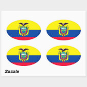 Ecuador Flag Ovale Sticker (Vel)