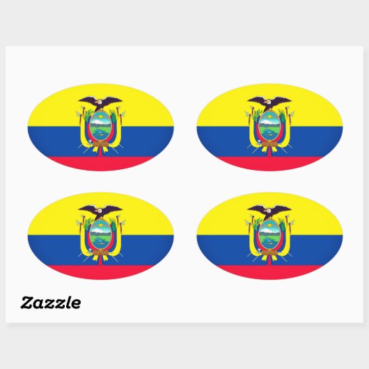 Ecuador Flag Ovale Sticker (Vel)