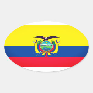Ecuador Flag Ovale Sticker