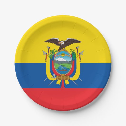 Ecuador Flag Papieren Bordje (Voorkant)