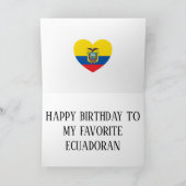 Ecuador Flag Patriotic Birthday Kaart (Binnen)