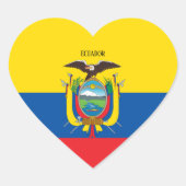 Ecuador Flag Patriotic Hart Sticker (Voorkant)