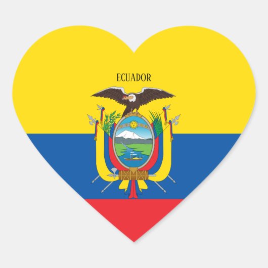 Ecuador Flag Patriotic Hart Sticker (Voorkant)