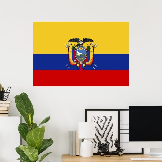 Ecuador Flag Poster (Thuiskantoor)