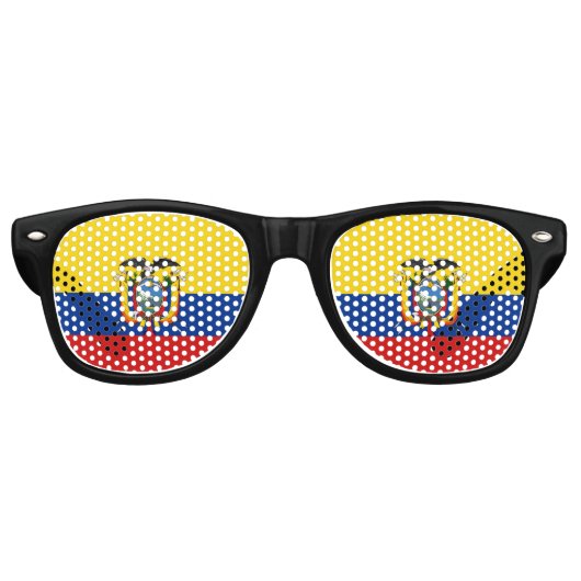Ecuador Flag Retro Zonnebril (Voorkant)