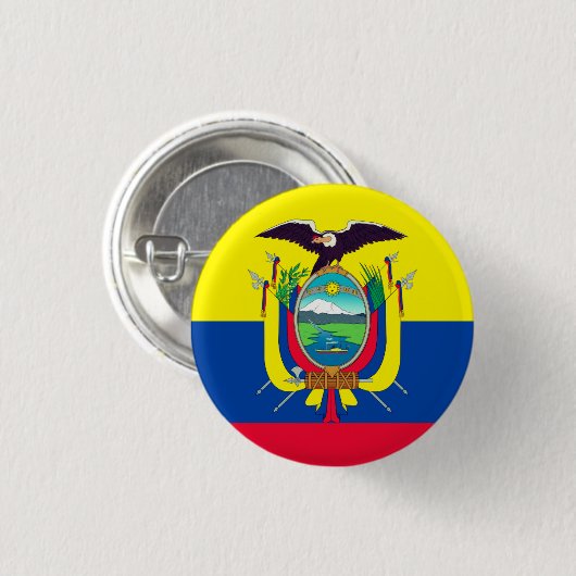 Ecuador Flag Ronde Button 3,2 Cm (Voorkant /achterkant)