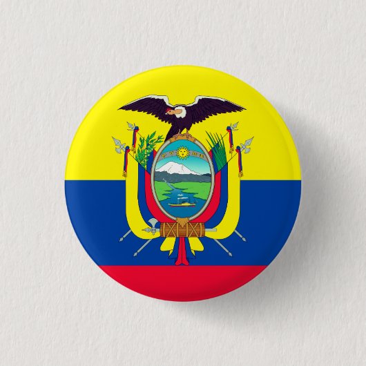 Ecuador Flag Ronde Button 3,2 Cm (Voorkant)