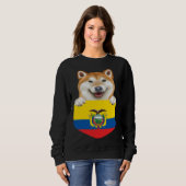 Ecuador Flag Shiba Inu Dog In Pocket Trui (Voorkant volledig)