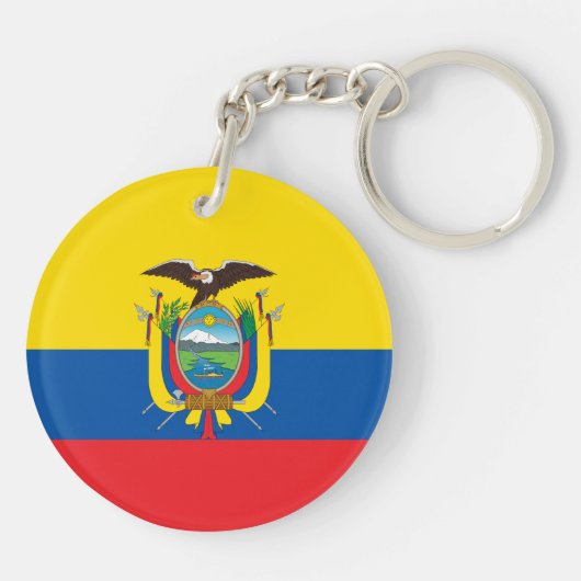 Ecuador Flag Sleutelhanger (Achterkant)