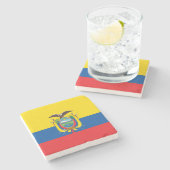 Ecuador Flag Stenen Onderzetter (Zijkant)