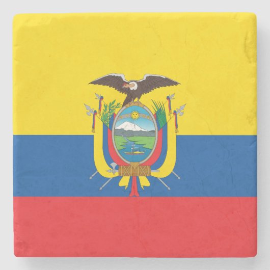 Ecuador Flag Stenen Onderzetter (Voorkant)