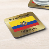 Ecuador Flag+Text Onderzetter (Linkerzijde)