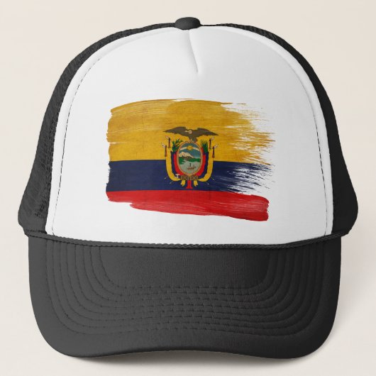Ecuador Flag Trucker Hat Pet (Voorkant)
