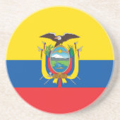 Ecuador Flag Zandsteen Onderzetter (Voorkant)