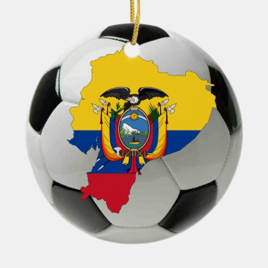Ecuador football voetbal keramisch ornament (Voorkant)