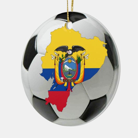 Ecuador football voetbal keramisch ornament (Links)