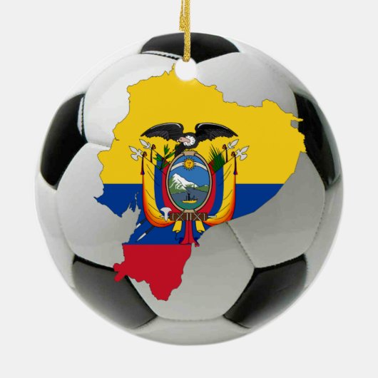 Ecuador football voetbal keramisch ornament (Achterkant)