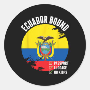 Ecuador Gebonden Land Reizen Ecuadoriaanse Vlag Va Ronde Sticker