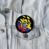 Ecuador Geripte vlag Ronde Button 7,6 Cm (In situ)