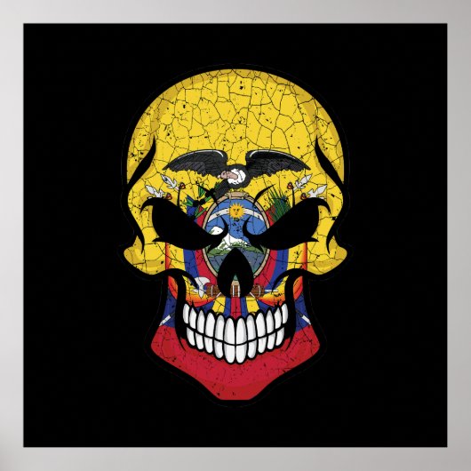 Ecuador glimlacht schedelvlag poster (Voorkant)
