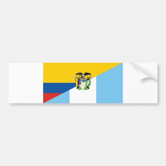 Ecuador Guatemala halve vlag Bumpersticker (Voorkant)