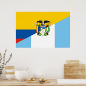 Ecuador Guatemala halve vlag Poster (Keuken)