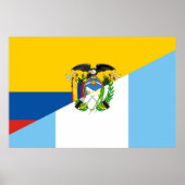 Ecuador Guatemala halve vlag Poster (Voorkant)