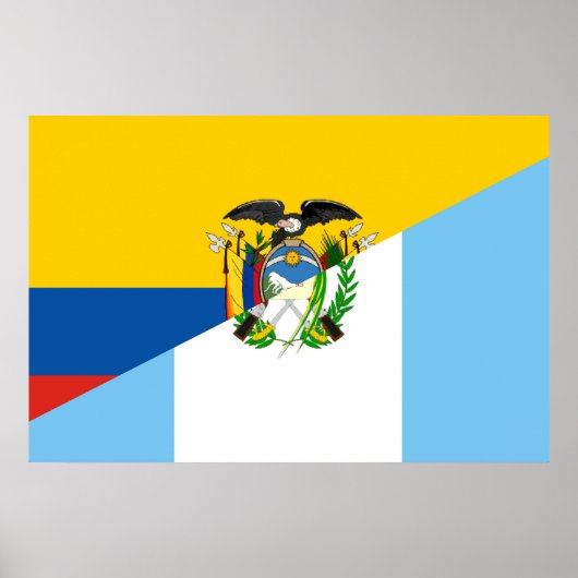 Ecuador Guatemala halve vlag Poster (Voorkant)