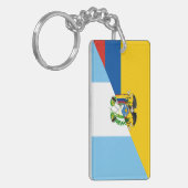 Ecuador Guatemala halve vlag Sleutelhanger (Voorkant Links)