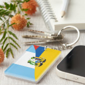 Ecuador Guatemala halve vlag Sleutelhanger (Voorkant Rechts)