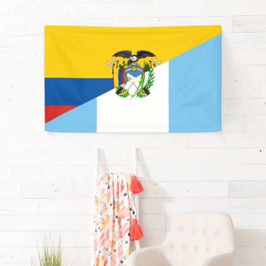 Ecuador Guatemala halve vlag Spandoek (Insitu)