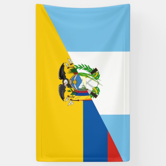 Ecuador Guatemala halve vlag Spandoek (Verticaal)