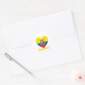 Ecuador Heart Flag Ronde Sticker (Envelop)