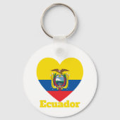 Ecuador Heart Flag Sleutelhanger (Voorkant)