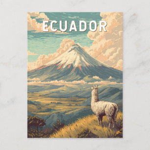Ecuador Illustratie Reis Kunst Vintage Briefkaart