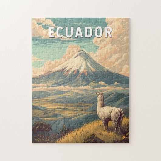 Ecuador Illustratie Reis Kunst Vintage Legpuzzel (Verticaal)